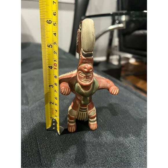 Vtg Aztec Inca Mayan Mexico Folk Art Pottery Red Clay Figure - Picture 7 of 7